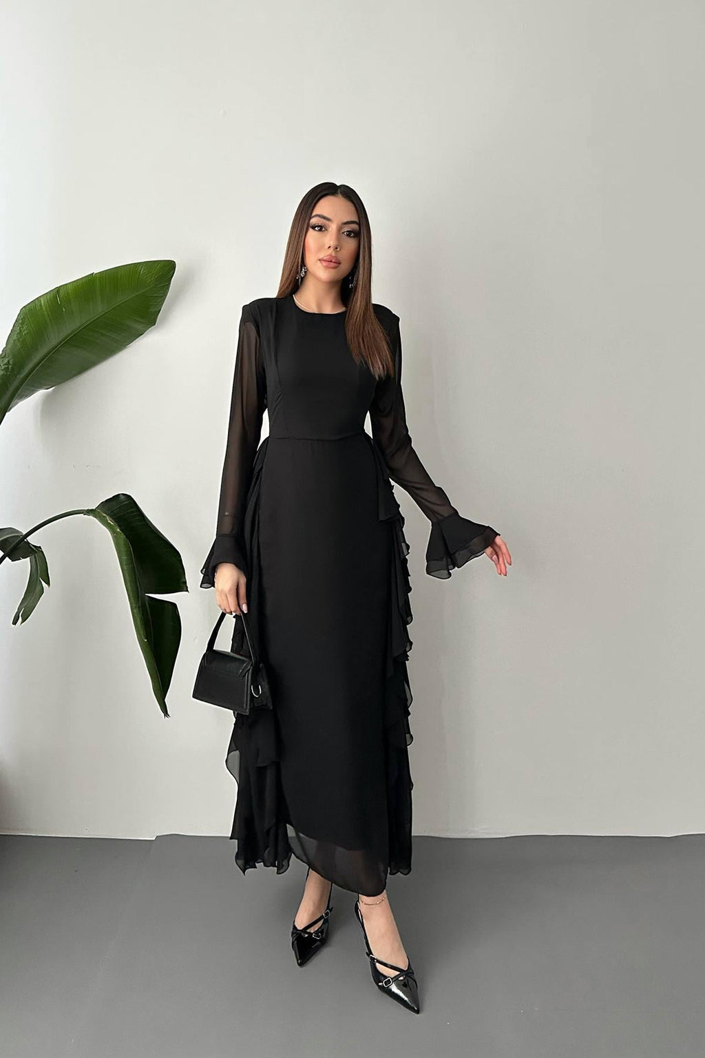 Robe détails volantés