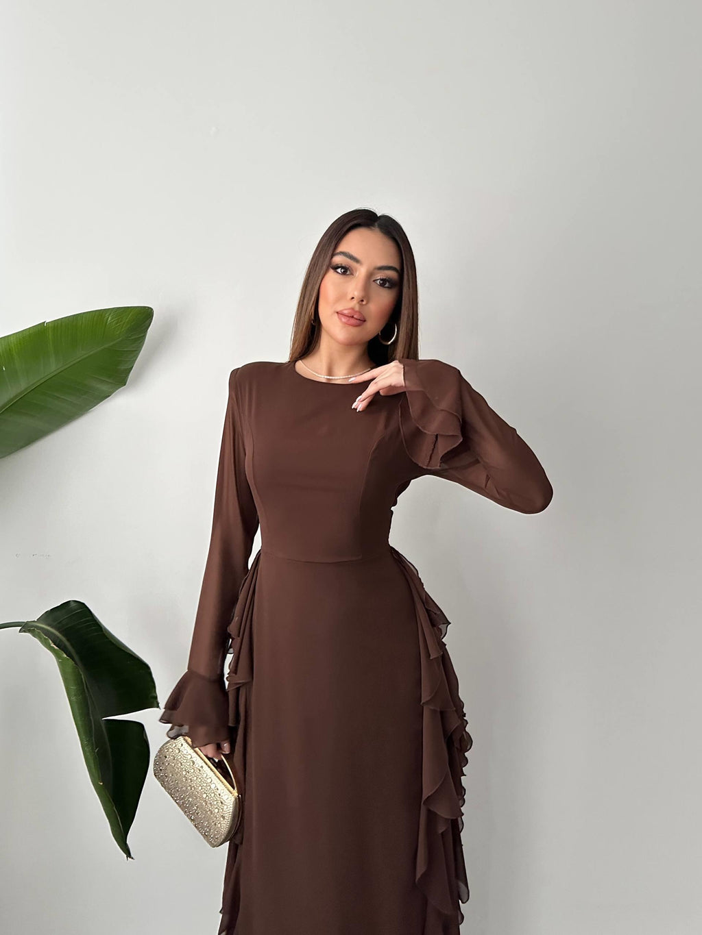 Robe détails volantés