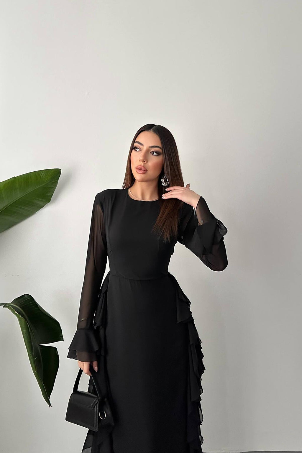 Robe détails volantés