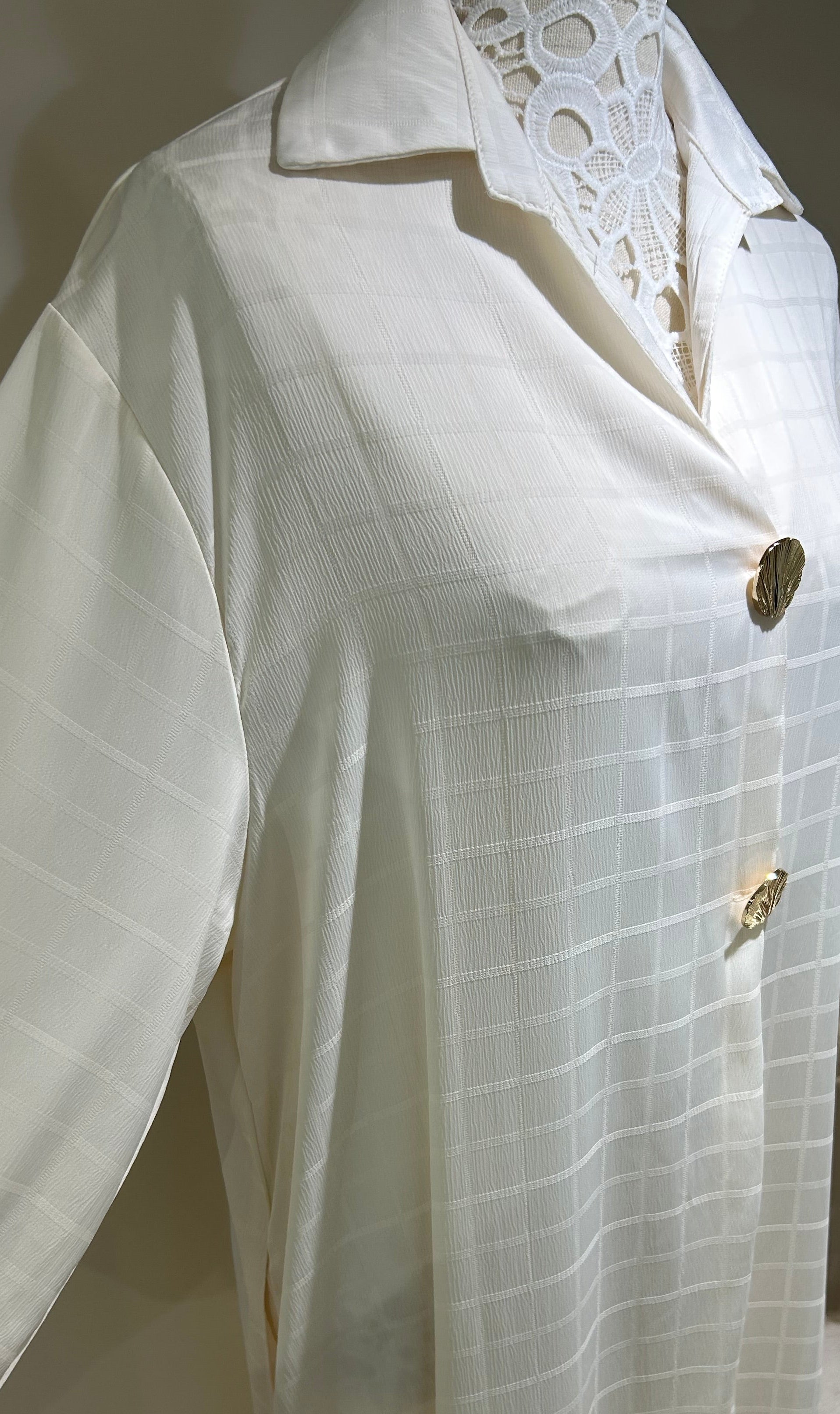 Robe à carreaux blanche