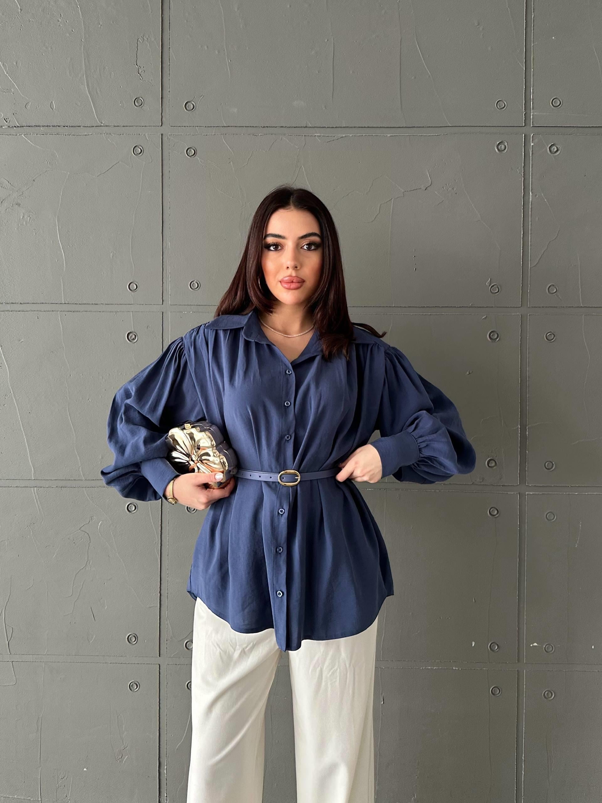 Chemise oversize avec ceinture
