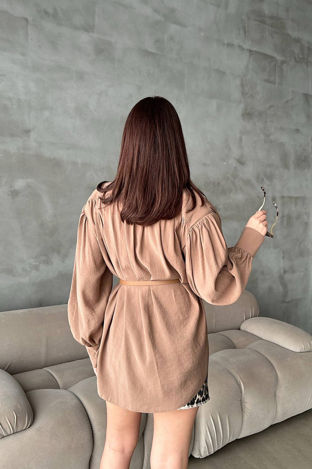 Chemise oversize avec ceinture
