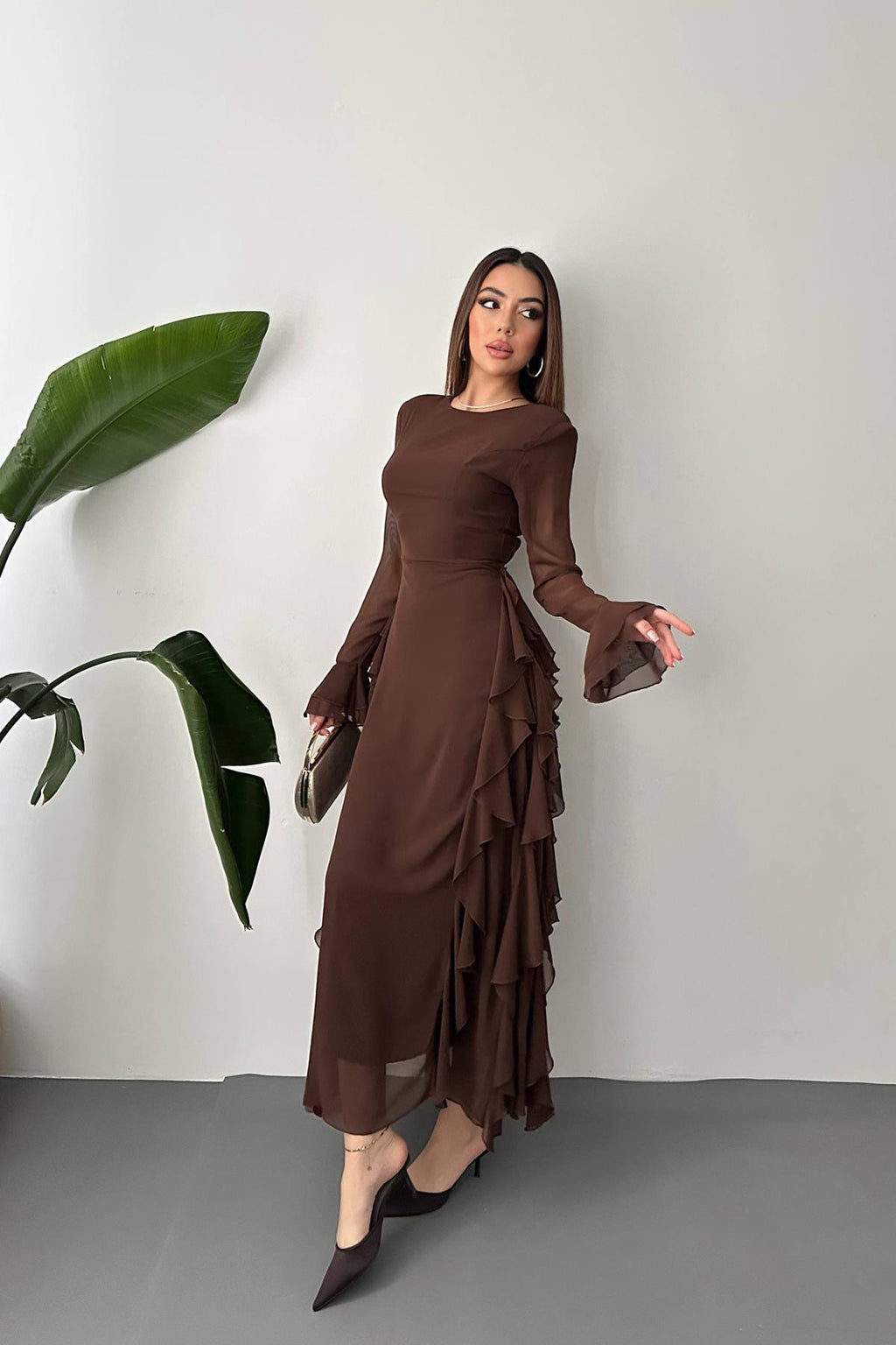 Robe détails volantés