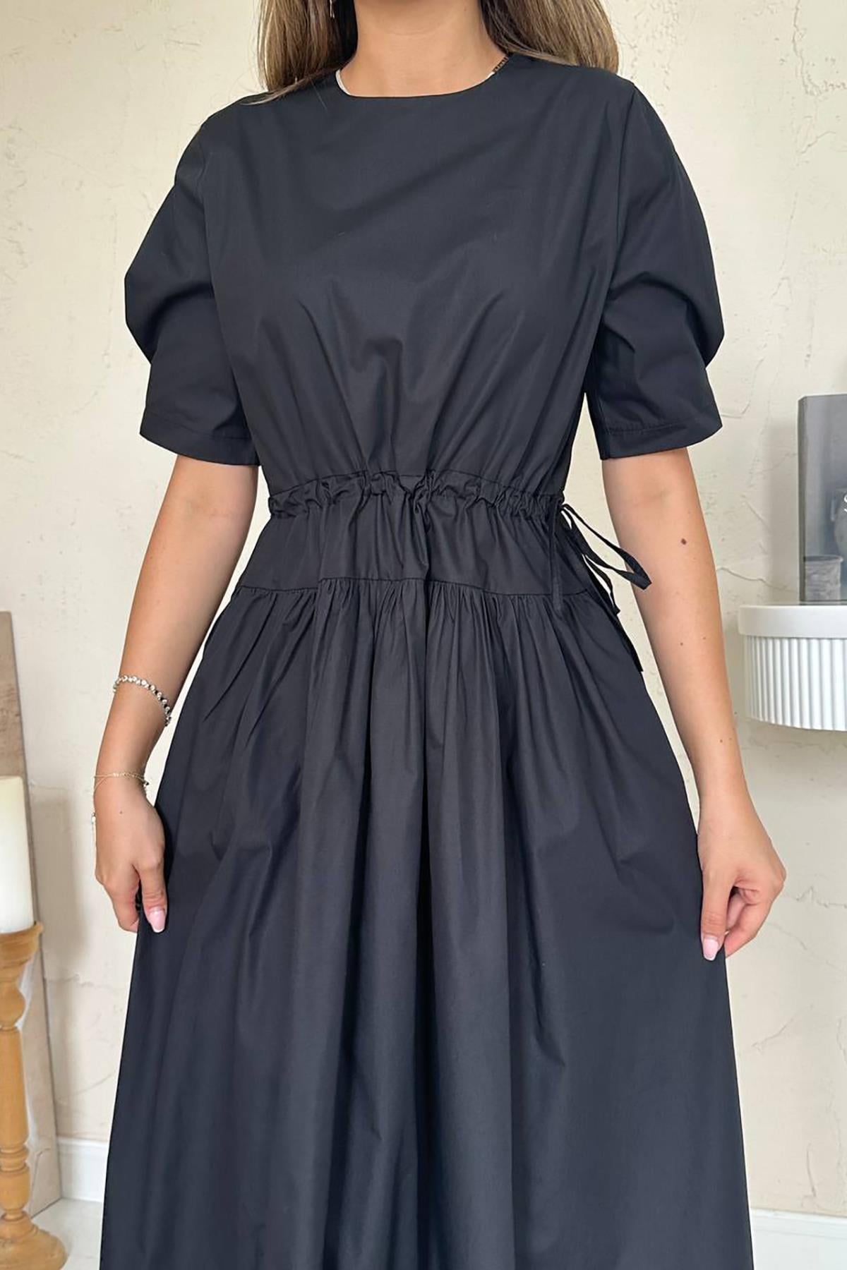 Robe poplin a taille ajustable