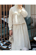 Ensemble jupe chemise brodé