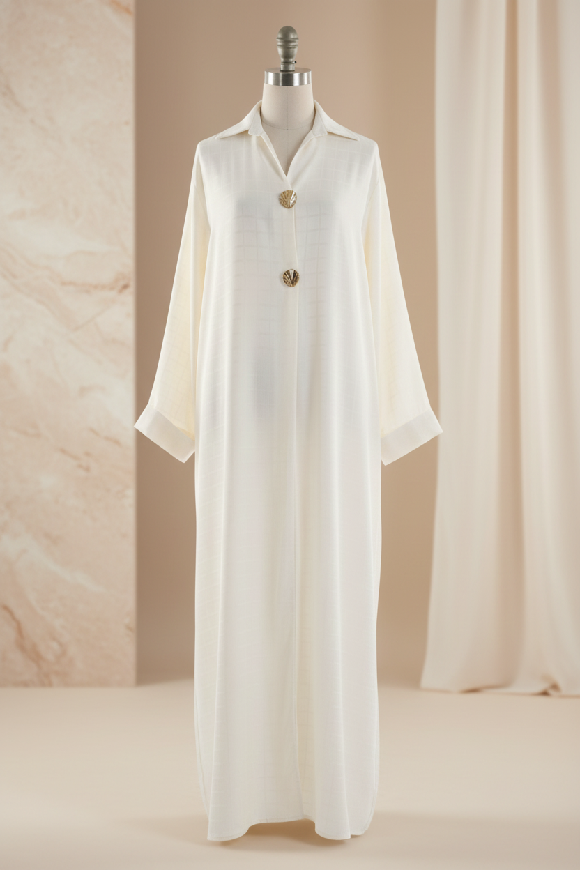 Robe à carreaux blanche