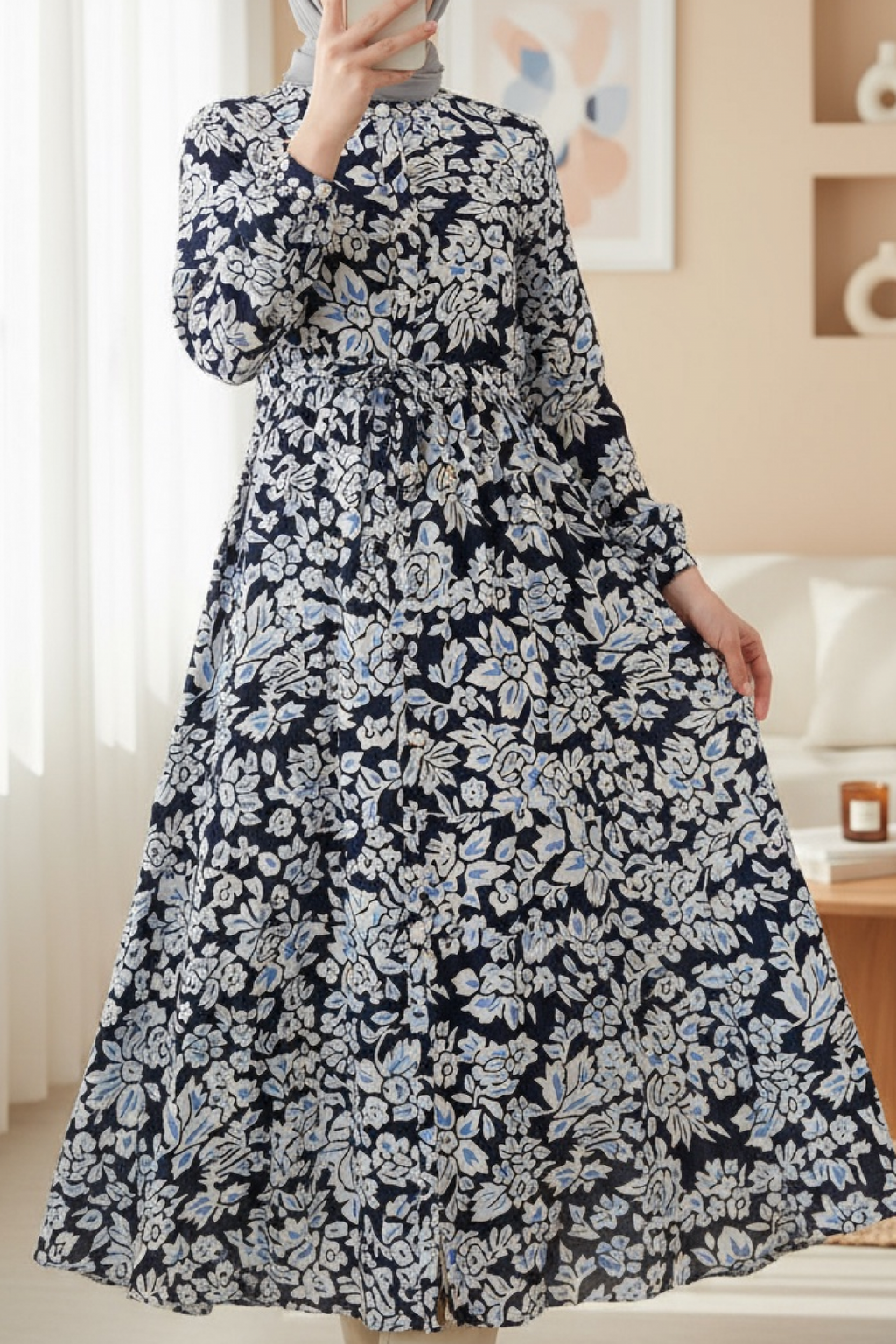 Robe Fluide Motifs à Fleurs