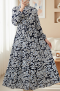 Robe Fluide Motifs à Fleurs