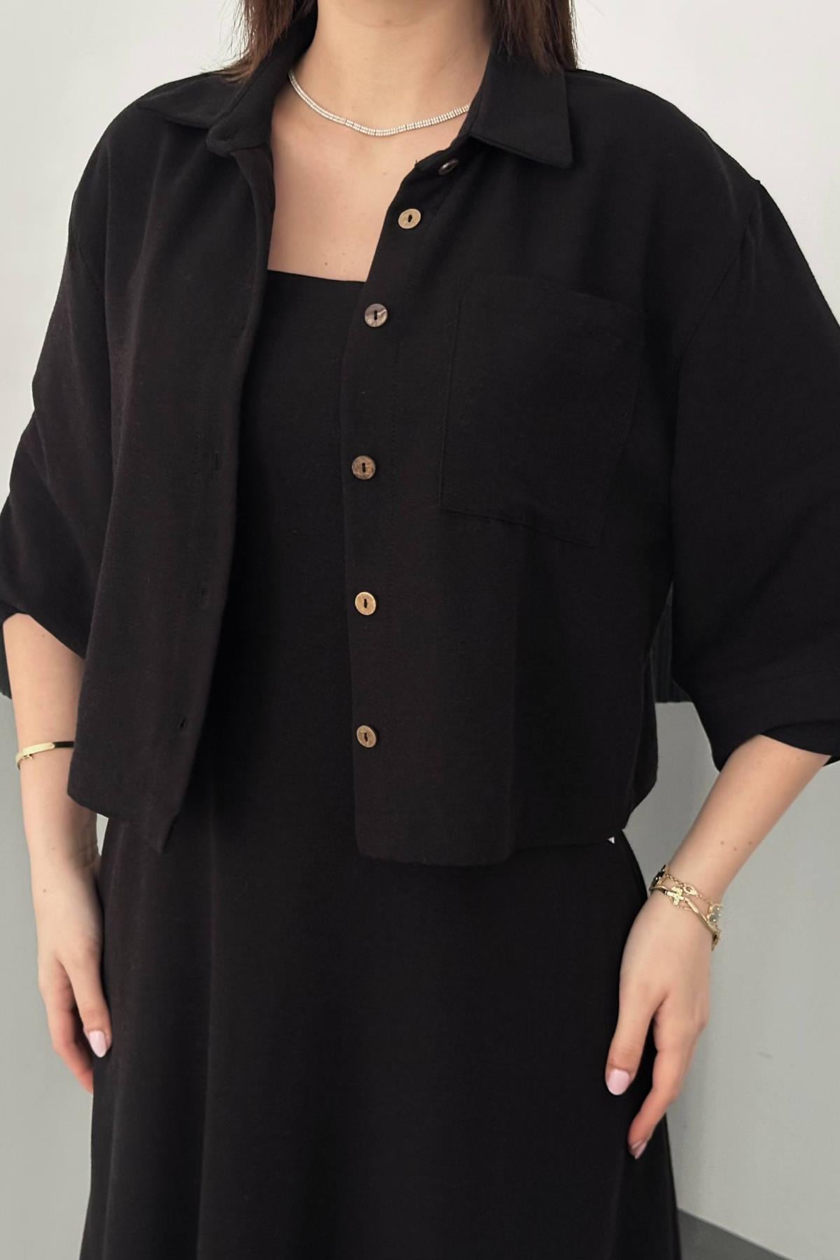 Robe bretelles avec chemise courte