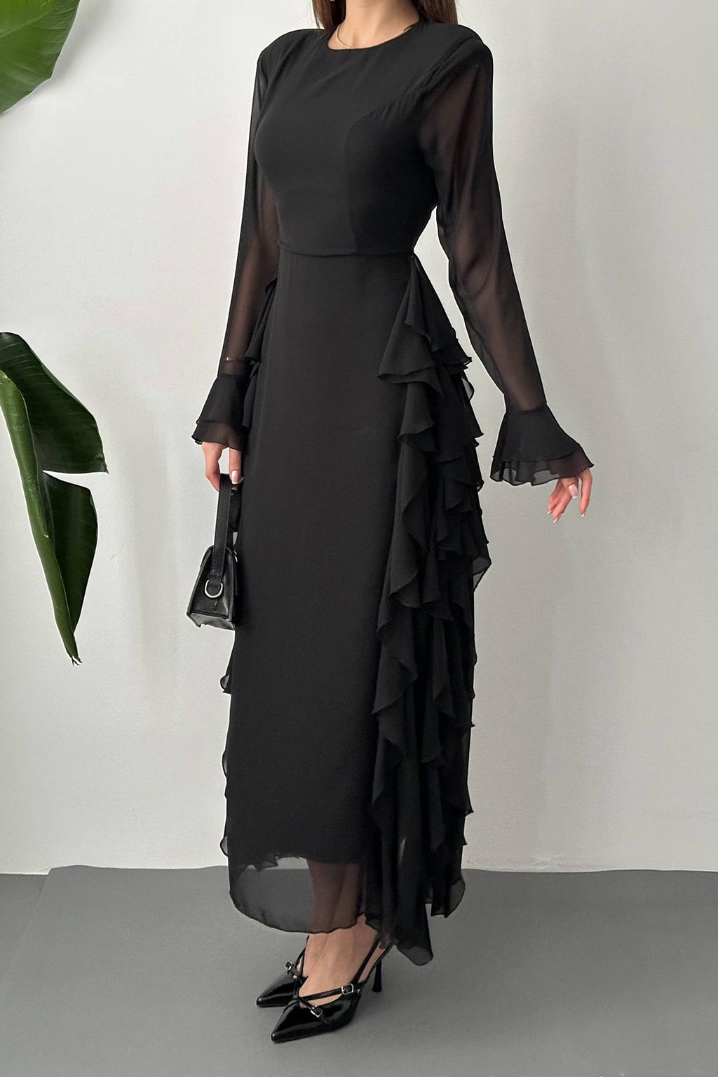 Robe détails volantés