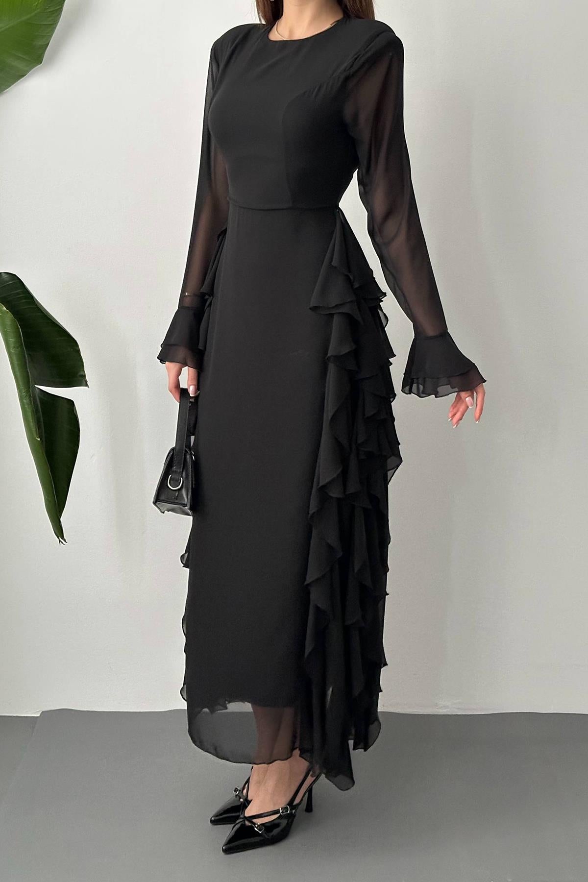 Robe détails volantés
