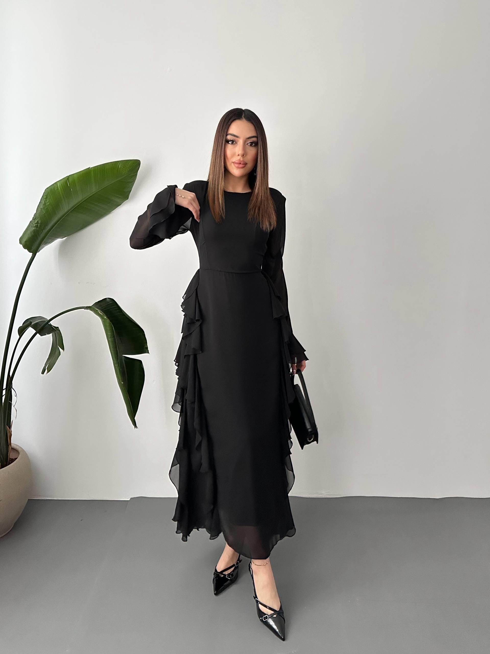 Robe détails volantés