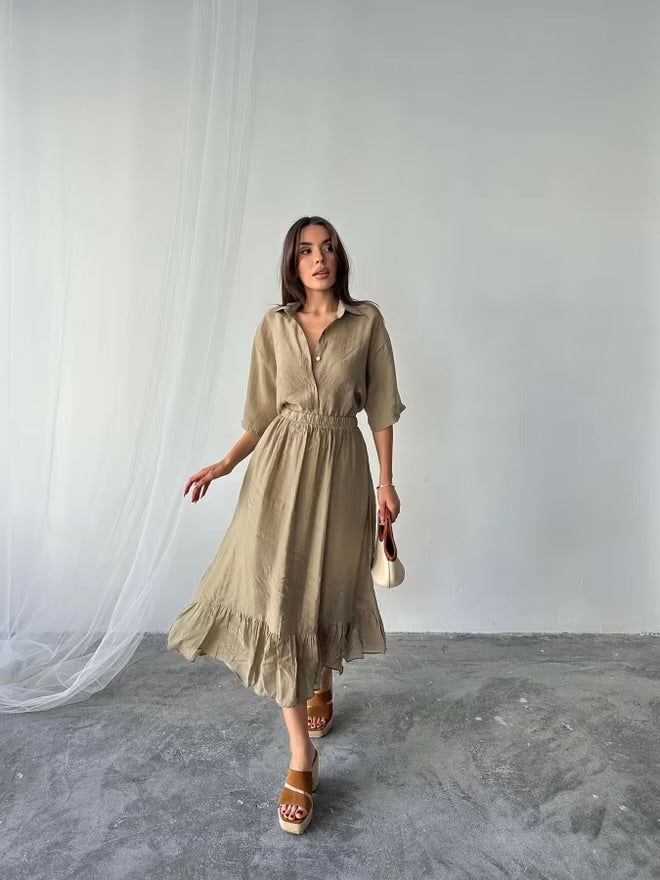 Ensemble jupe et chemise tres fluide et fin
