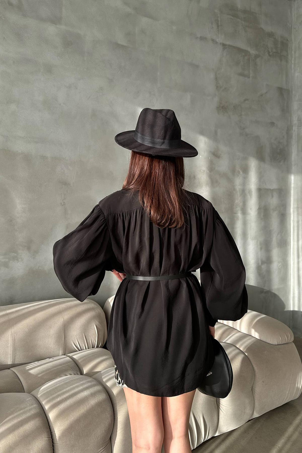 Chemise oversize avec ceinture