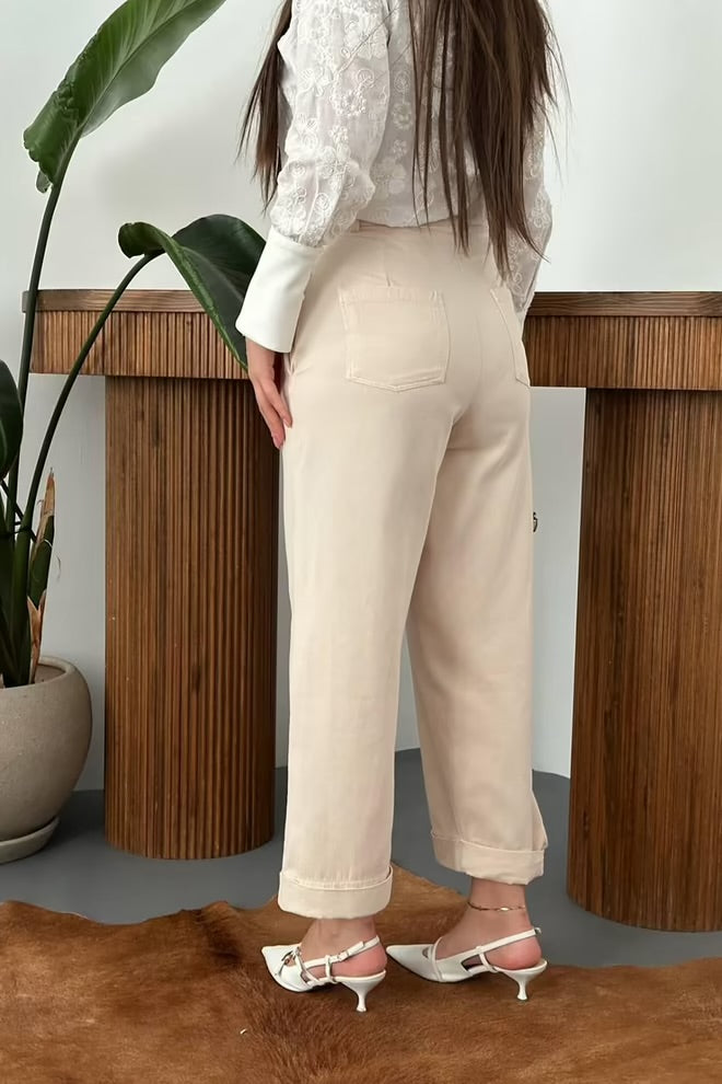 Pantalon a poche en Lin