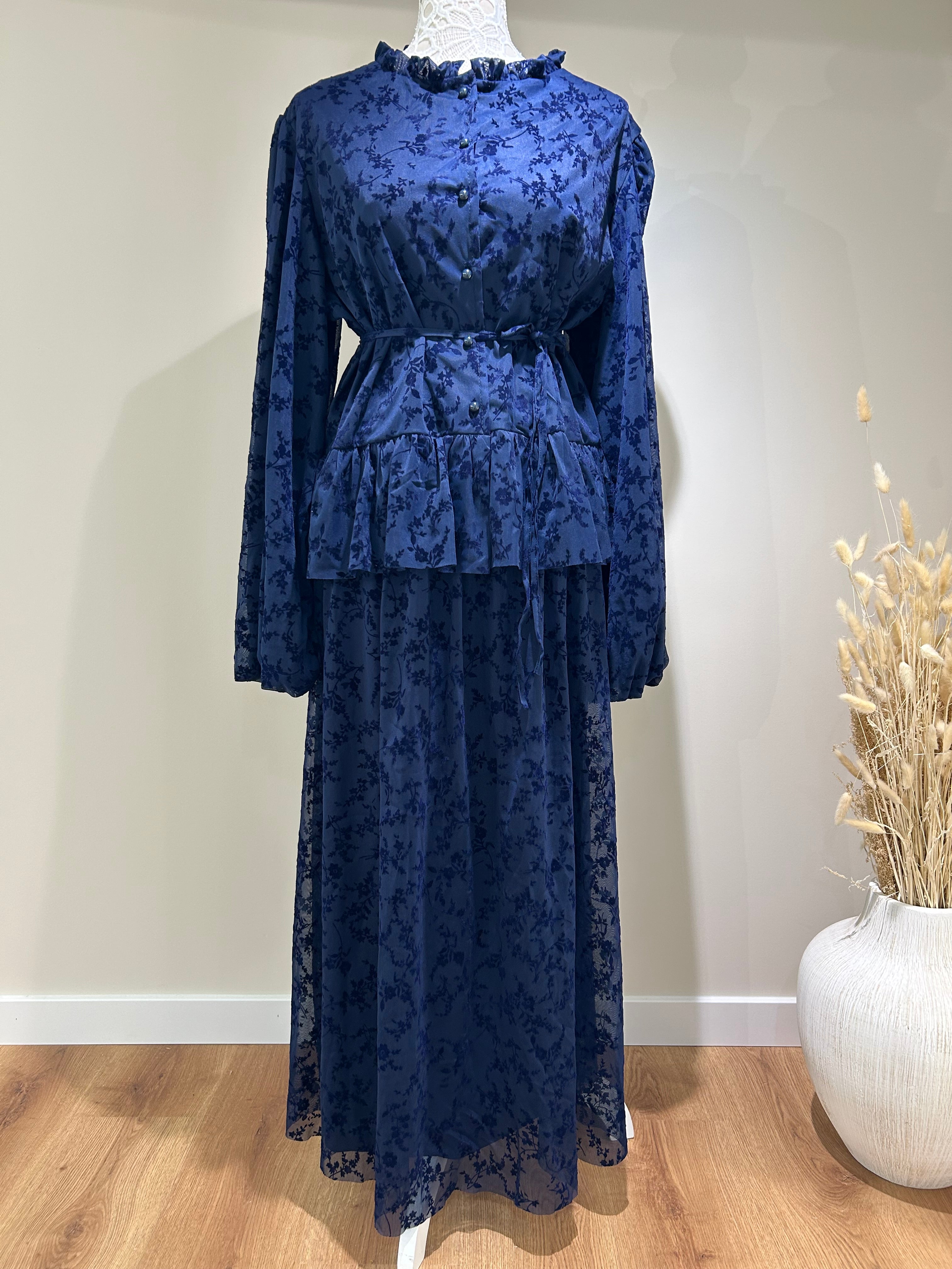 Ensemble jupe à motifs brodée