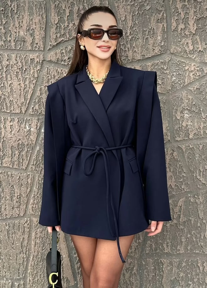 Veste blazer a frange coupe large