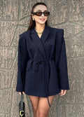 Veste blazer a frange coupe large