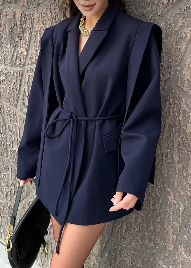 Veste blazer a frange coupe large