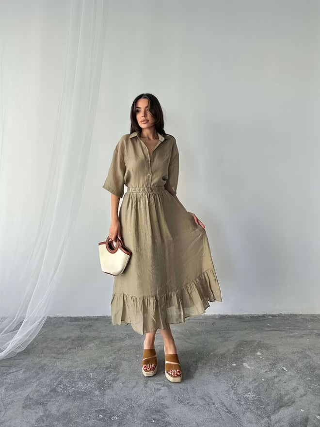 Ensemble jupe et chemise tres fluide et fin