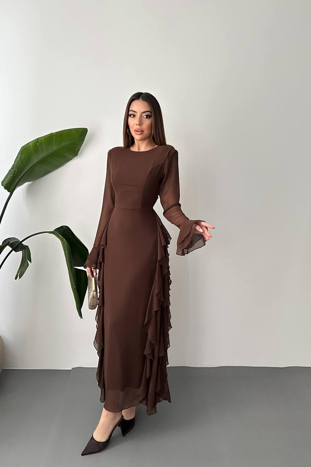 Robe détails volantés
