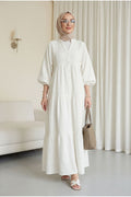 Robe Mousseline Col V longue