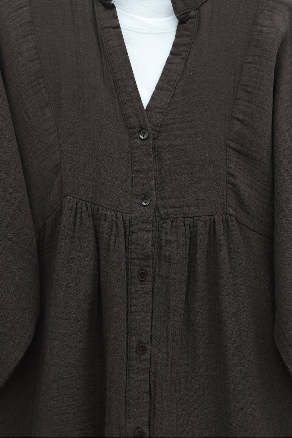 Robe Mousseline Col V longue
