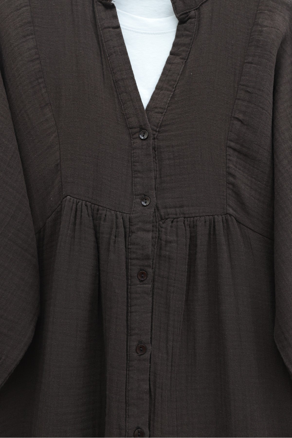 Robe Mousseline Col V longue