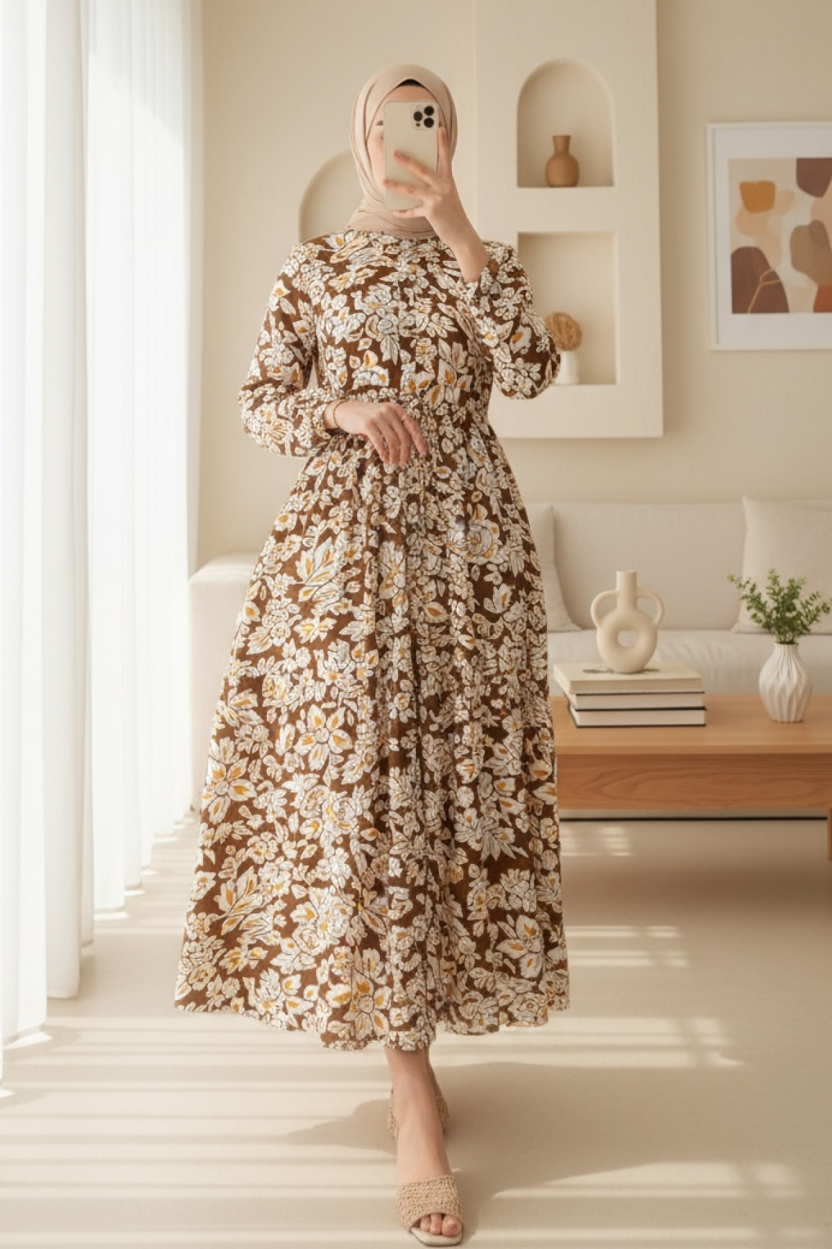 Robe Fluide Motifs à Fleurs