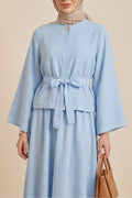 Ensemble Jupe detail bouton dorée avec ceinture