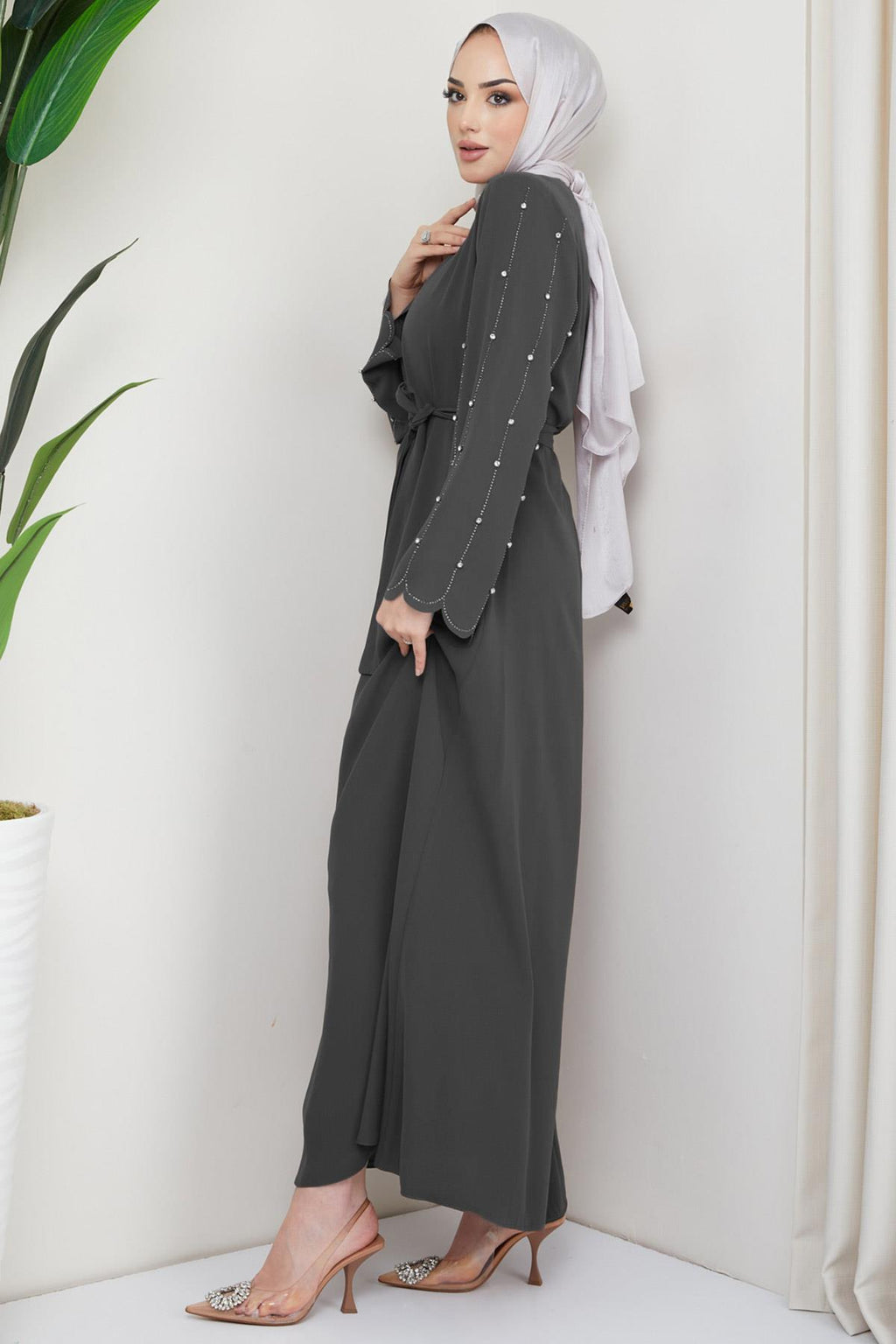 Ferace à strass avec ceinture pierre