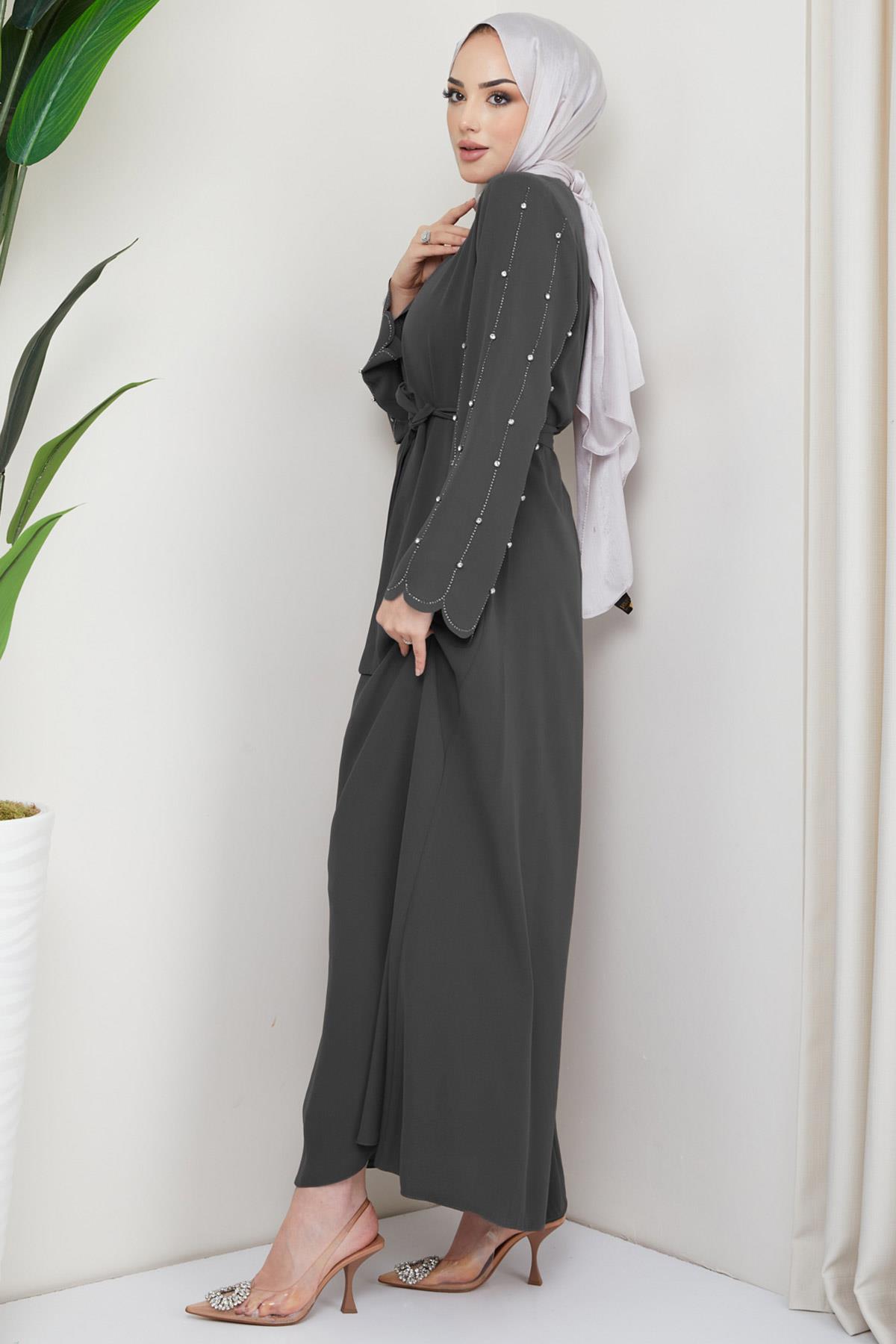 Ferace à strass avec ceinture pierre