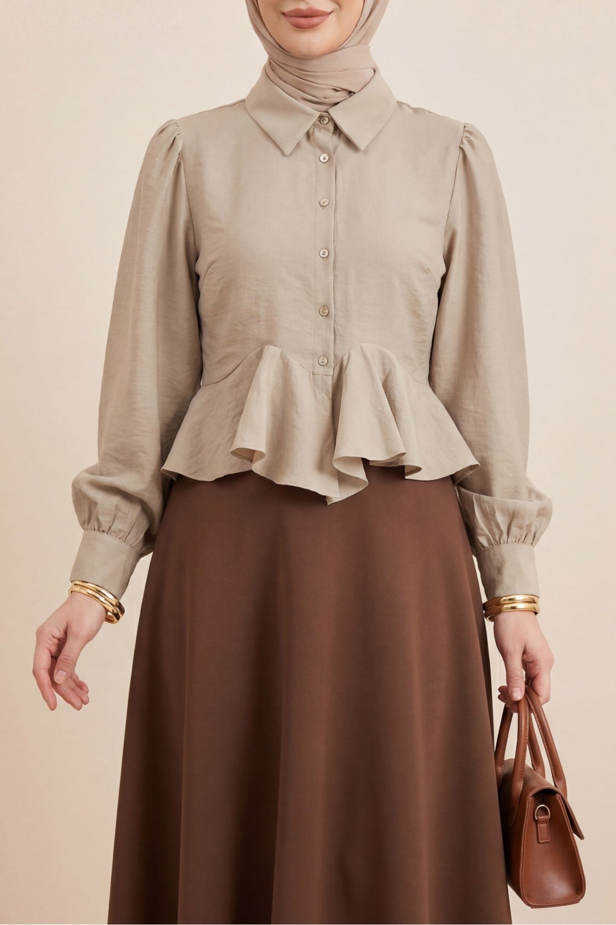 Chemise avec détails volantés