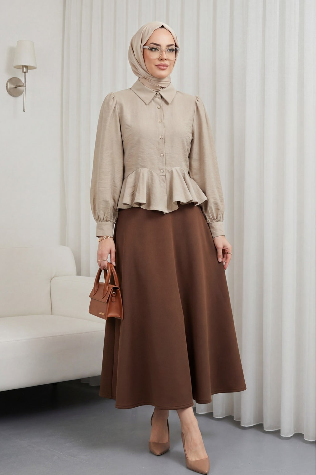 Chemise avec détails volantés