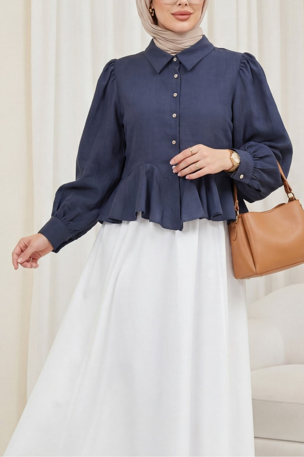 Chemise avec détails volantés