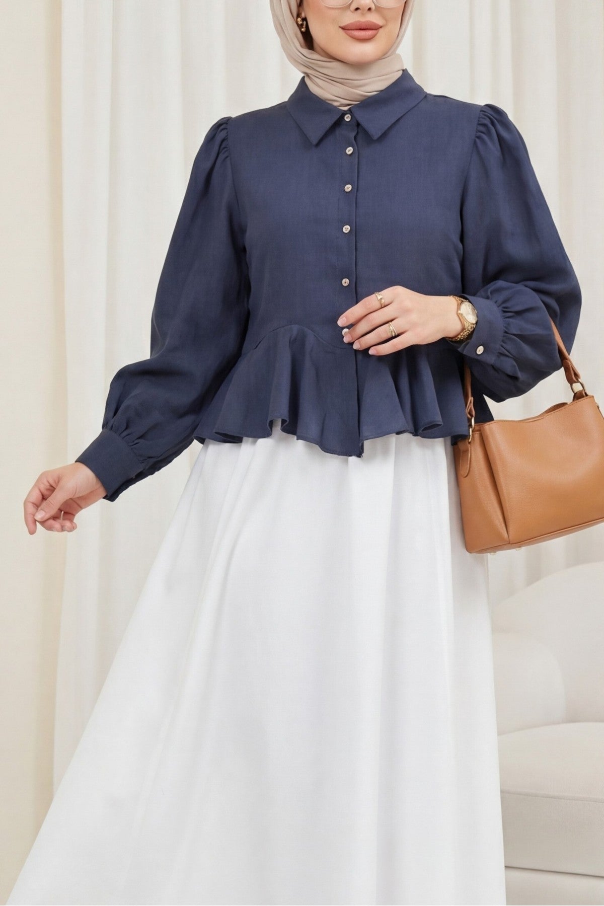 Chemise avec détails volantés