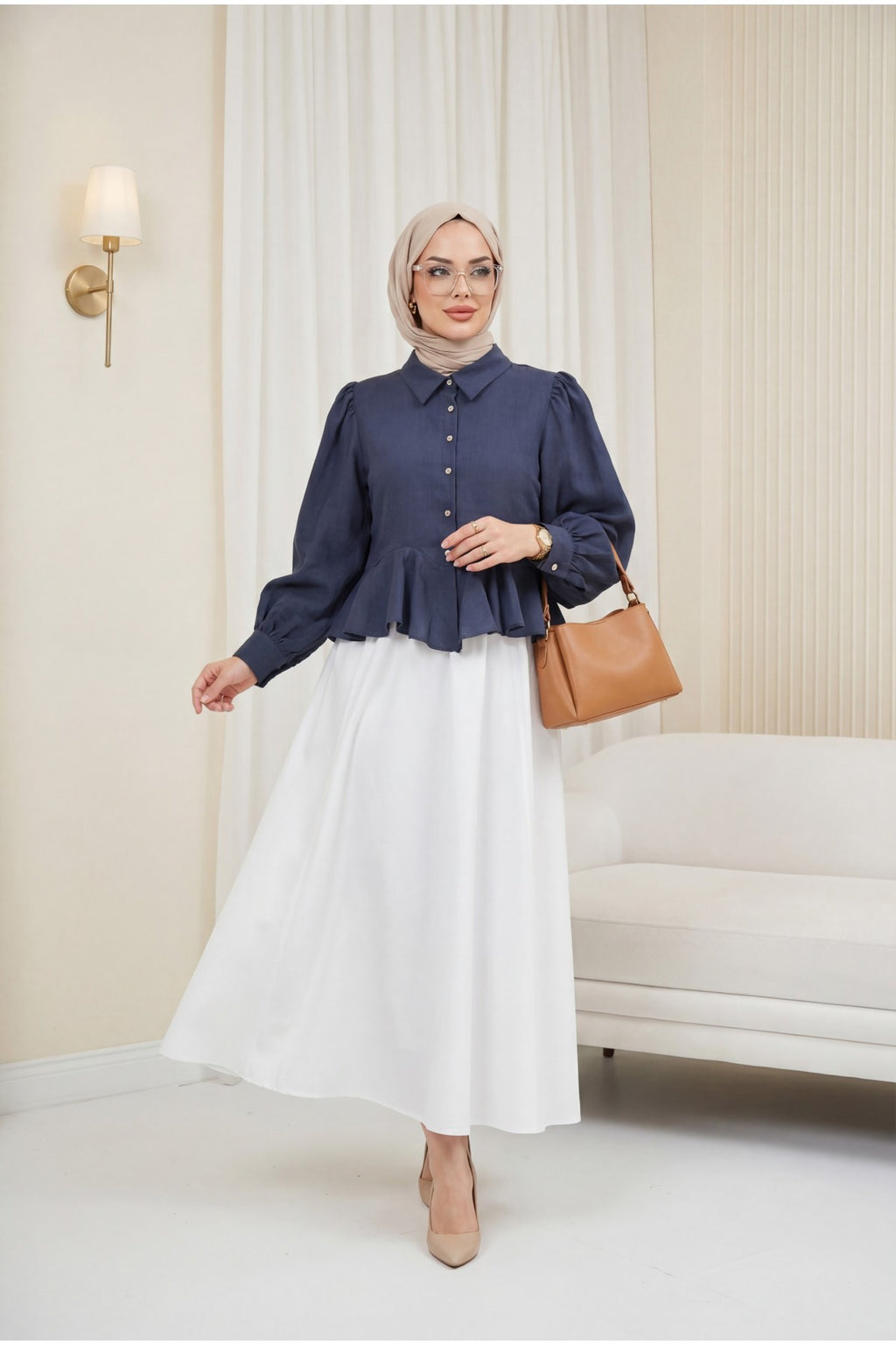 Chemise avec détails volantés
