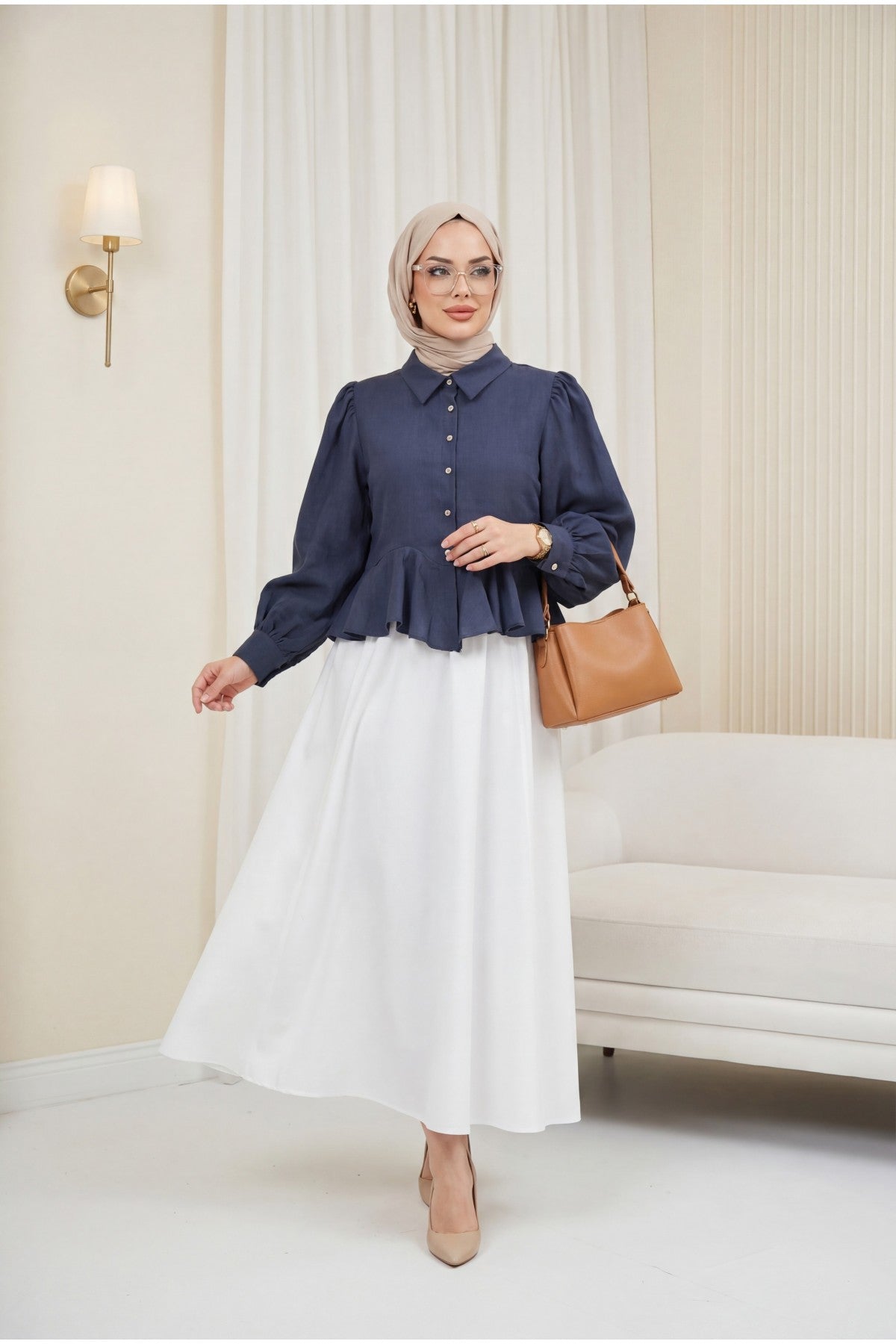 Chemise avec détails volantés