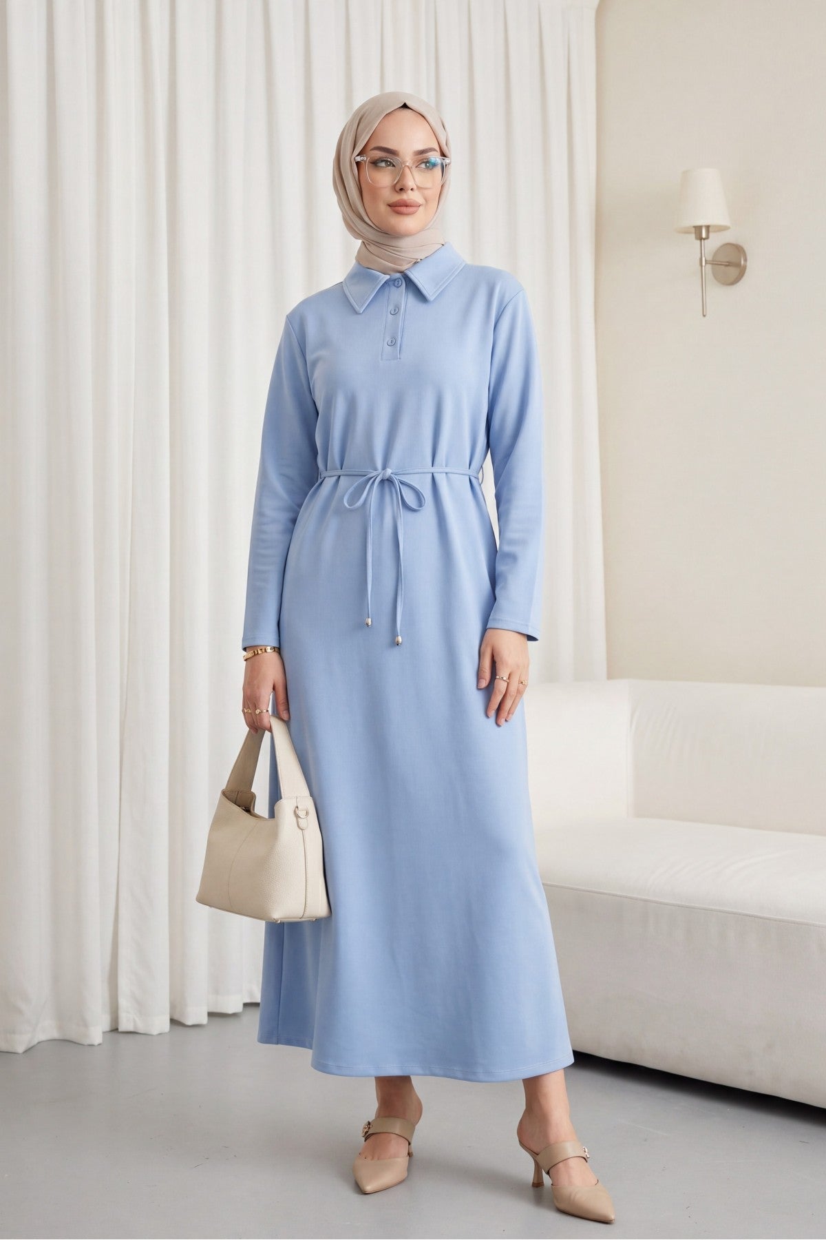 Robe en jersey avec lacets