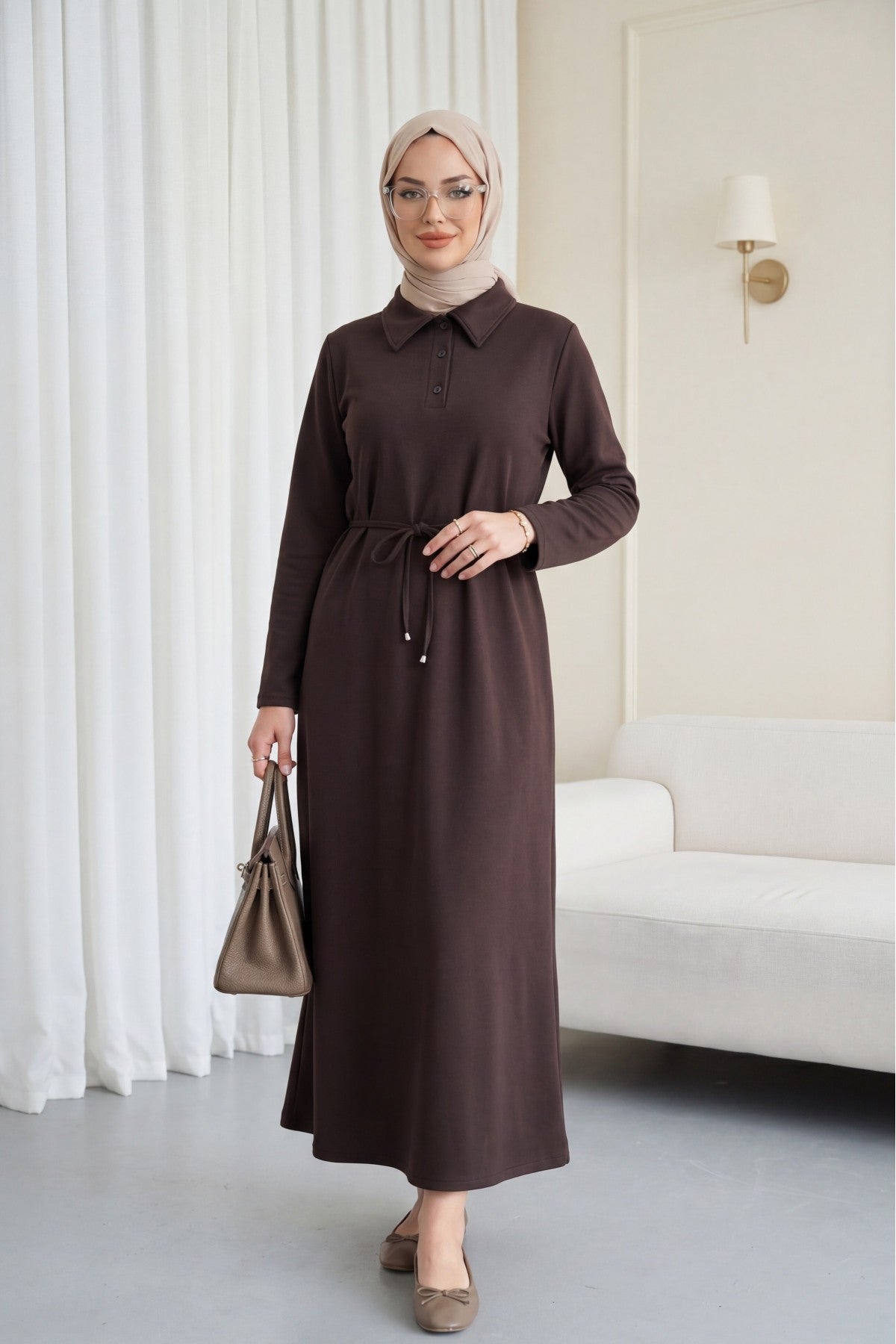 Robe en jersey avec lacets