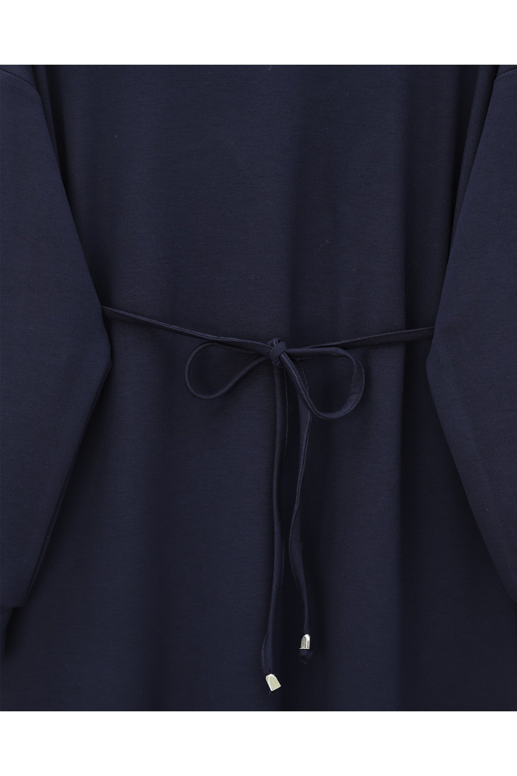Robe longue en jersey à col rond avec ceinture