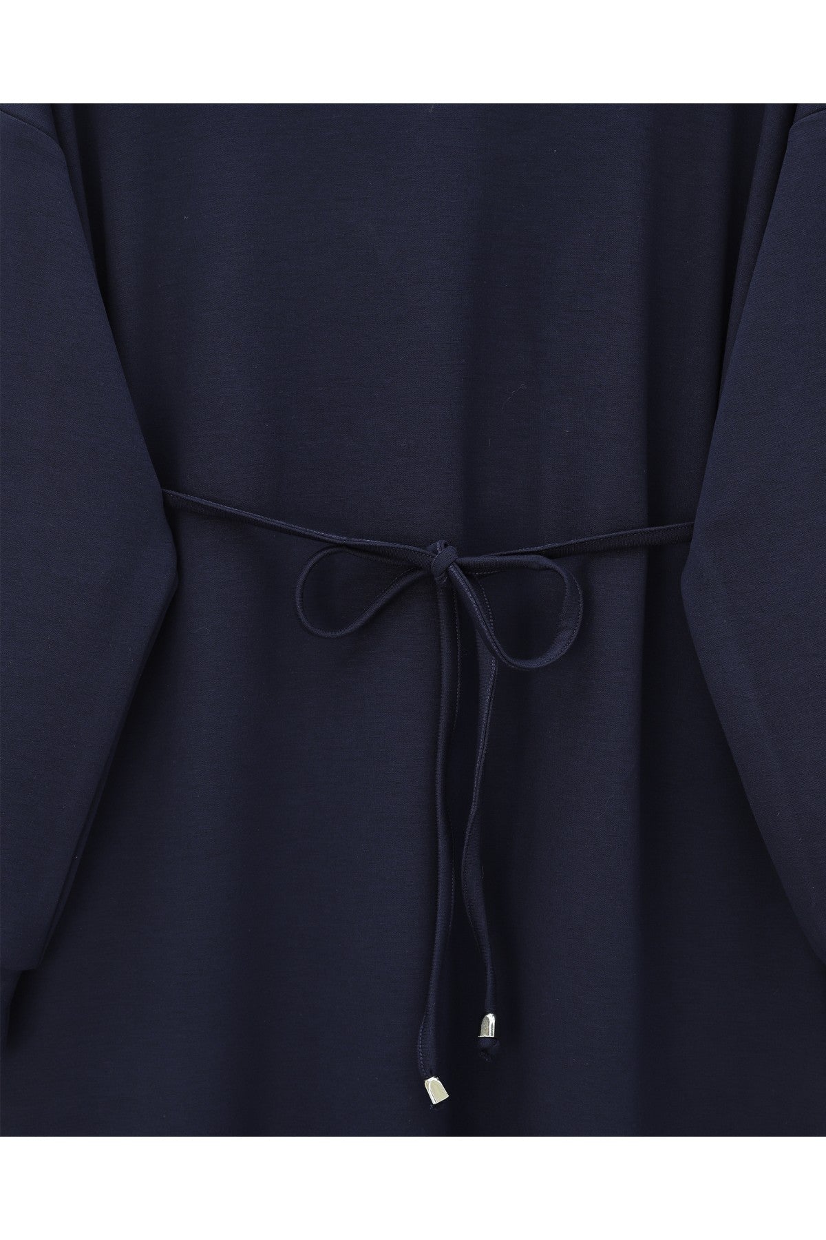 Robe longue en jersey à col rond avec ceinture