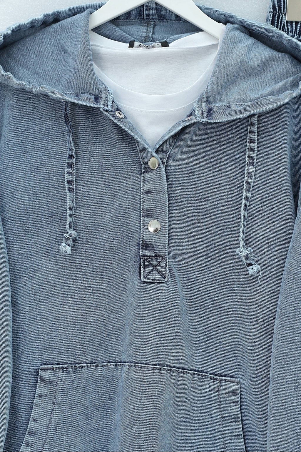 Ensemble pantalon en jean poche kangourou