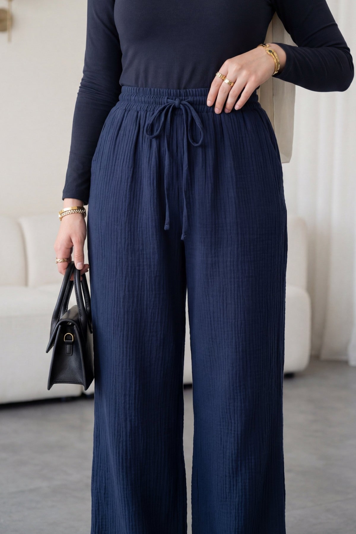 Pantalon en mousseline