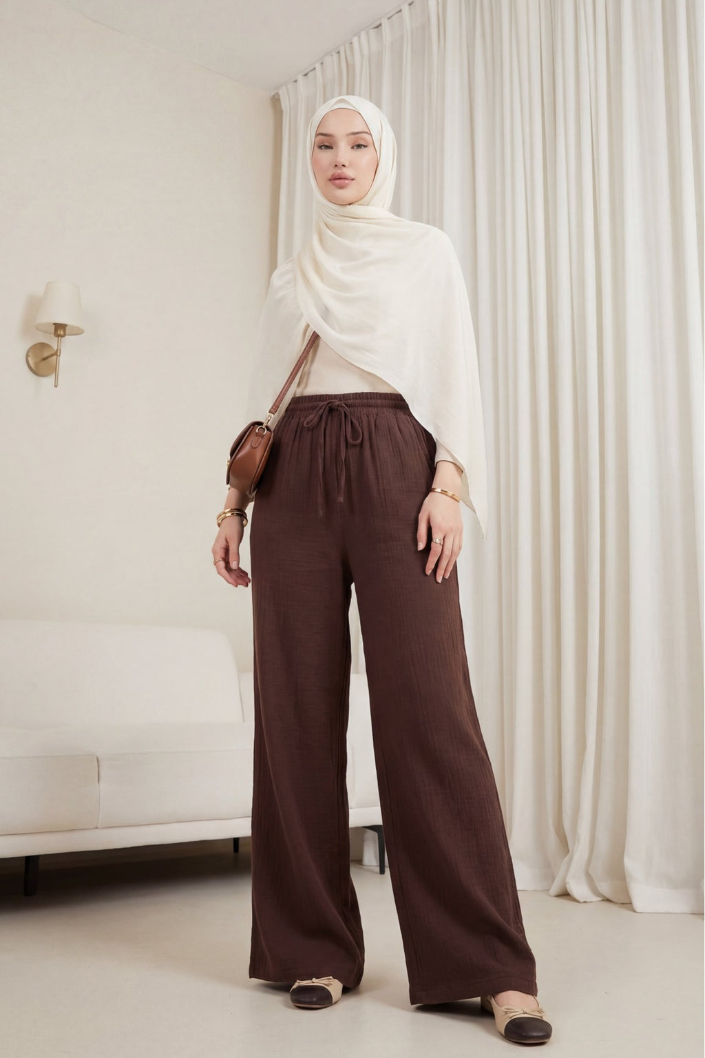 Pantalon en mousseline