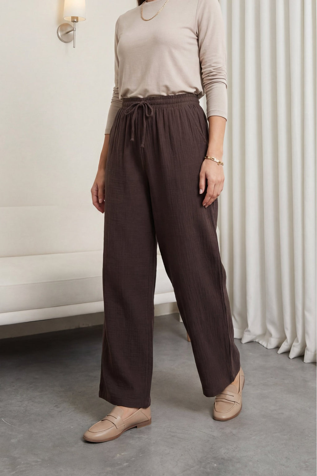 Pantalon en mousseline