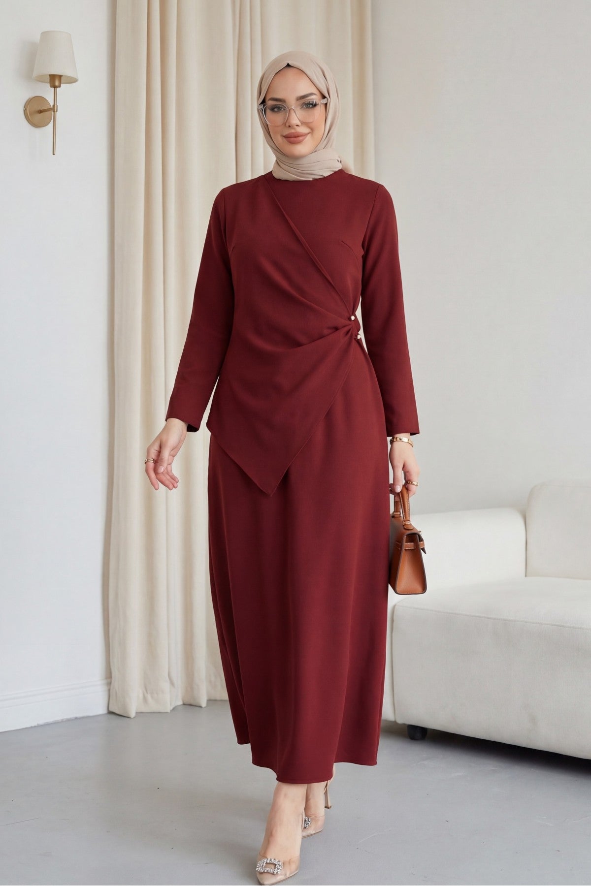 Robe de soirée tissus crêpe